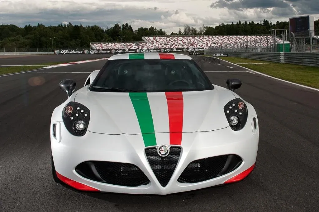 Alfa Romeo Junior Edizione Luna Rossa in gray paint with a red side stripe and black wheels