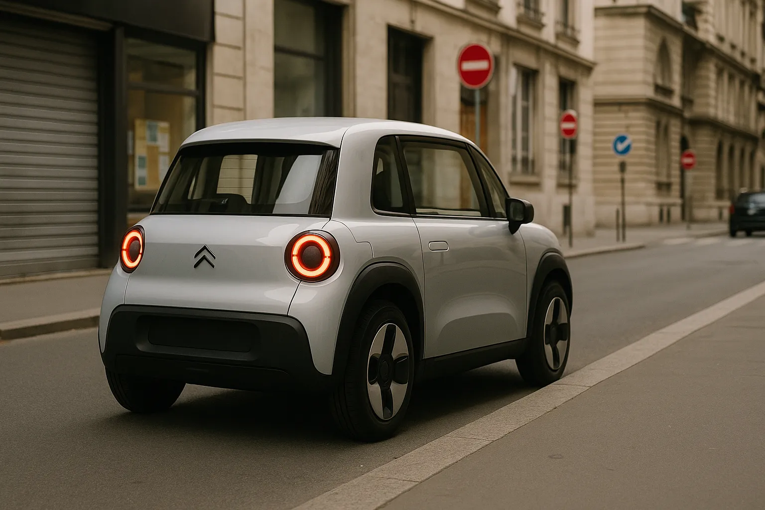 Citroën 2CV Concept als kompakter elektrischer Stadtwagen mit runden Scheinwerfern und moderner Retro-Karosserie supporting image 2