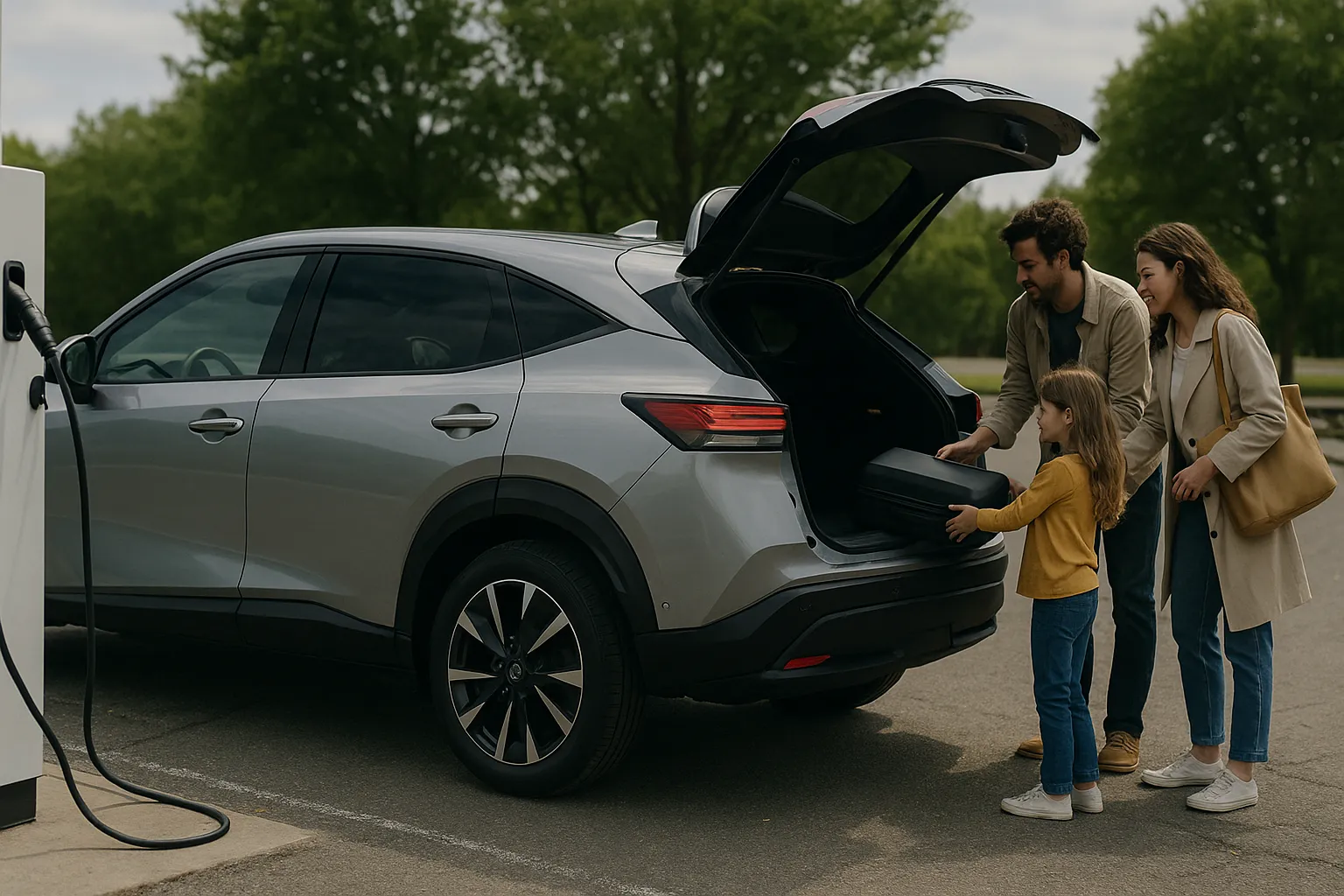 Nissan-Designstudio mit einem Crossover-Tonmodell, das von Designern begutachtet wird, unterstützendes Bild 2