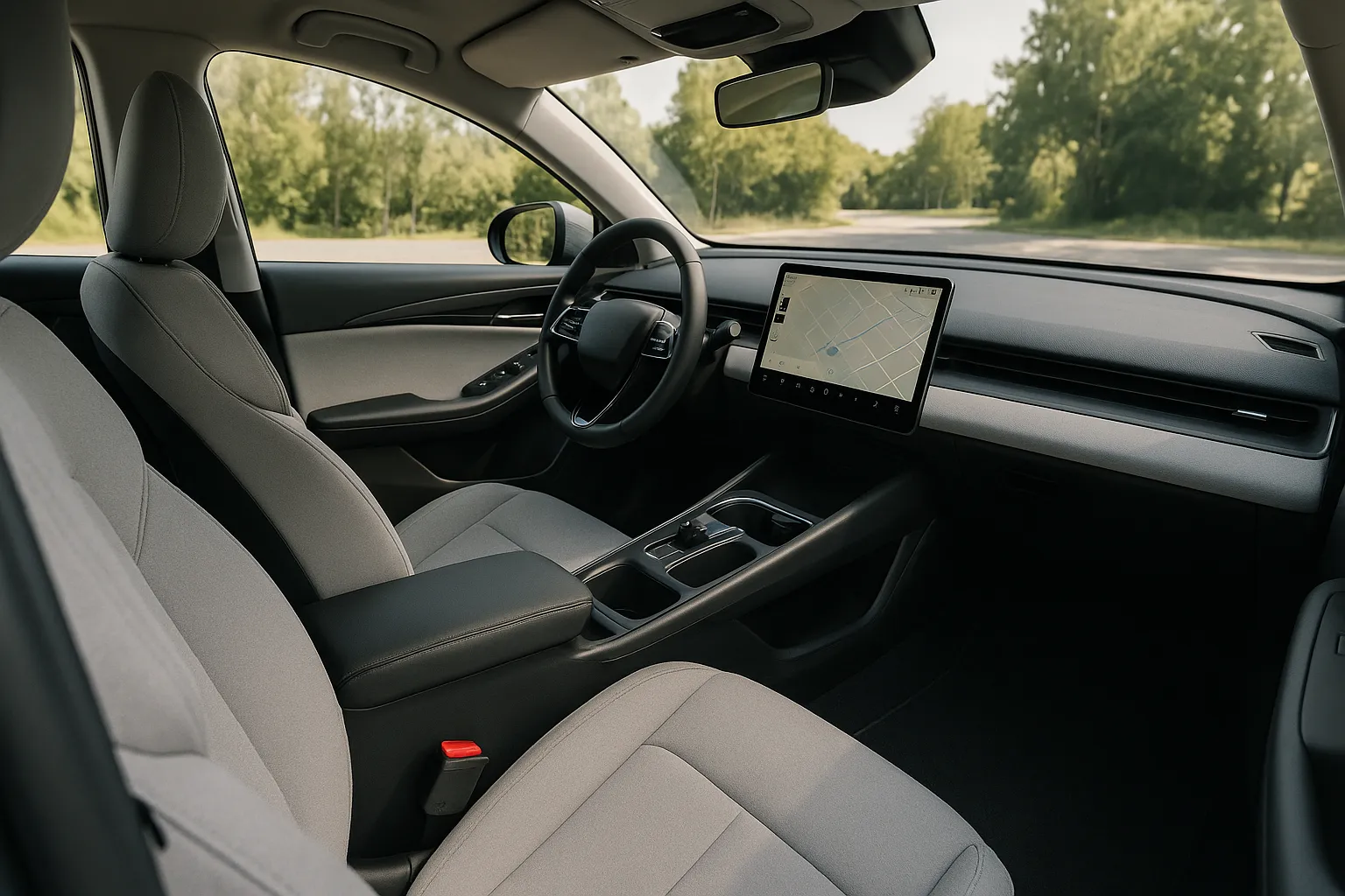 XPeng L03 Coupé-SUV in einer studioartigen Front-Dreiviertelansicht, die seine niedrige Dachlinie, glatte Front und durchgehende Beleuchtung zeigt, unterstützendes Bild 1